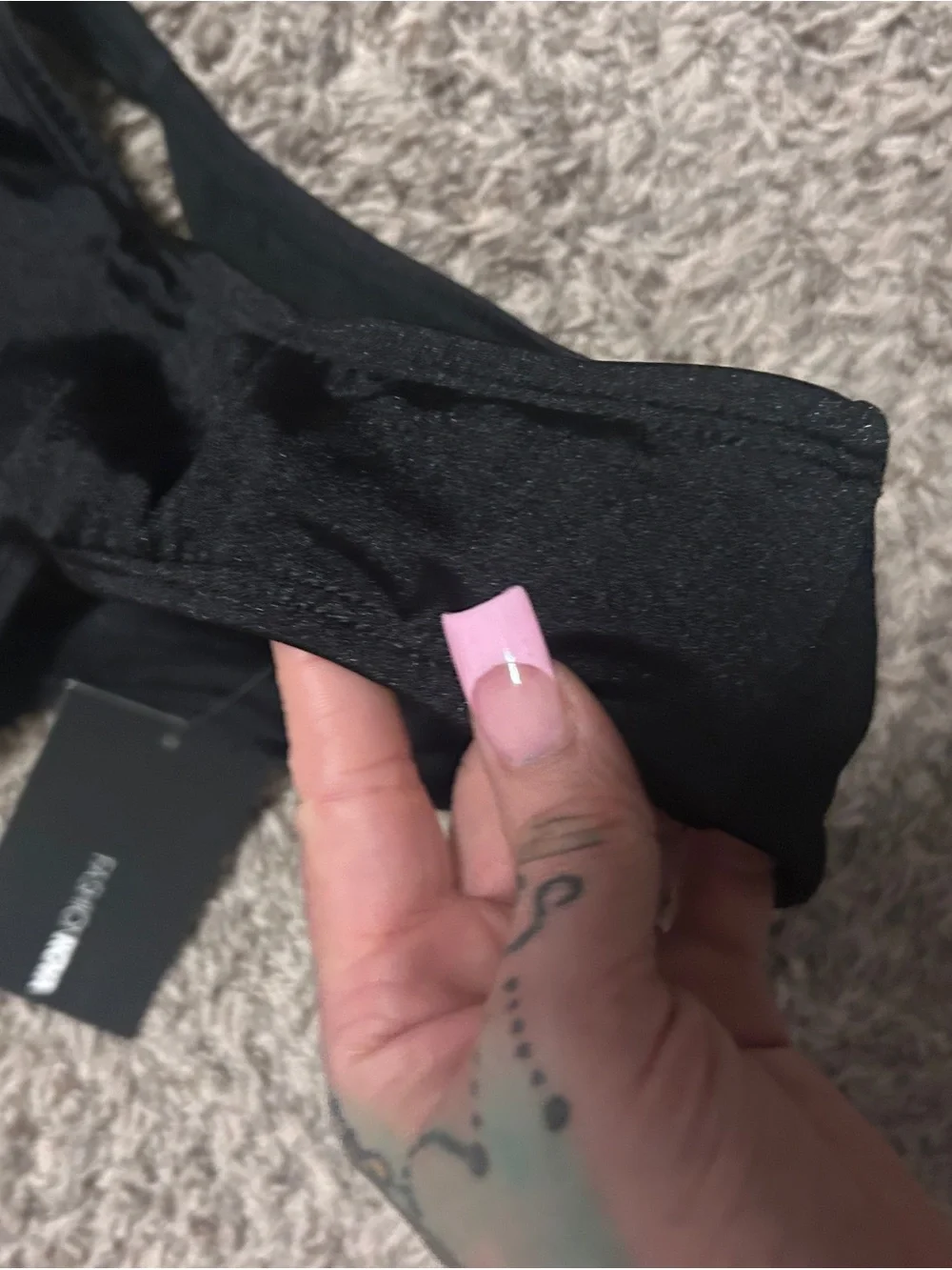 Fashion Nova Black One-Piece Cutout Swimsuit